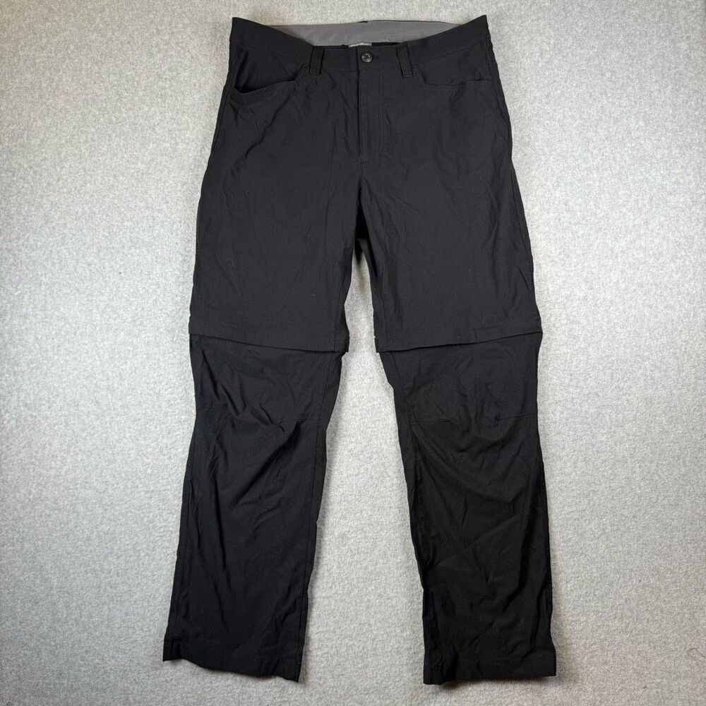 Eddie Bauer convertible tech pants mens 34x30 black hiking outdoors gorpcore